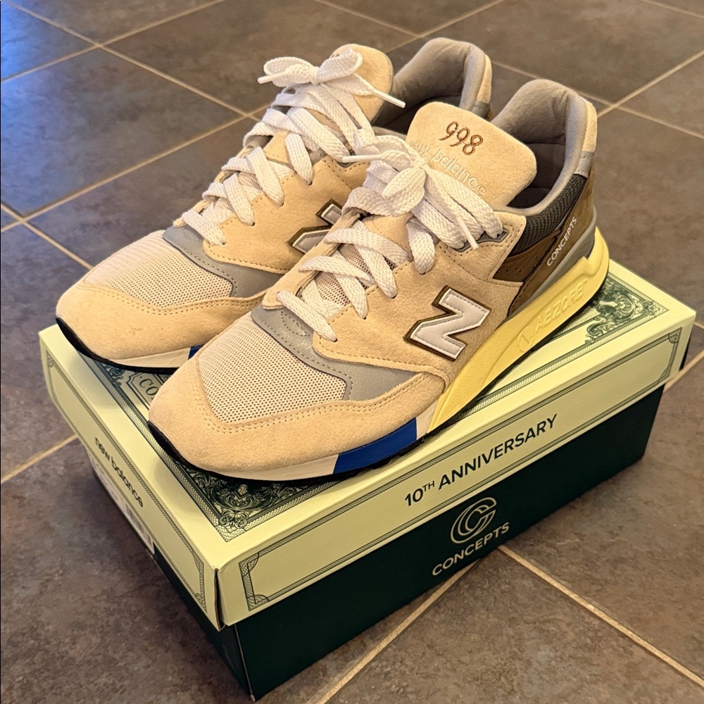 Concepts x Made in the USA New Balance 998 C-Note size 11.5 10th year Anniv